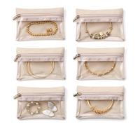 FUZVOL 6-Piece Travel Jewelry Pouch Set - Velvet Jewelry Organiser with Zipper - Portable Storage for Rings, Earrings, Necklaces, Bracelets
