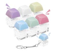 FUZVOL 6pcs Keyboard Fidget Keychain, Decompression Toys Fidget Keyboard Toys for Adults and Kids, Stress Relief Finger Keyboard Button, Gifts for Kids and Adults, 6 Colors