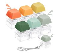 FUZVOL 6pcs Keyboard Fidget Keychain, Decompression Toys Fidget Keyboard Toys for Adults and Kids, Stress Relief Finger Keyboard Button, Gifts for Kids and Adults, 6 Colors