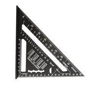 FUZVOL 7-Inch set square for Carpenter Measuring, Metric and Imperial Scales, Durable Aluminium Alloy Construction, 90° Thickened Triangle Ruler for Accurate Woodworking(Black)