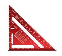 FUZVOL 7-Inch set square for Carpenter Measuring, Metric and Imperial Scales, Durable Aluminium Alloy Construction, 90° Thickened Triangle Ruler for Accurate Woodworking(Red)