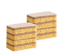 FUZVOL 8 Pack Eco Sponges Cleaning Biodegradable Washing Sponge Compostable Dish Sponge 100% Plastic-Free Scratch Pads Cleaner for Kitchen Dishes with Heavy Duty