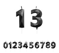 FUZVOL Birthday Cake Candles, Black Number 13 Candle