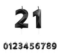 FUZVOL Birthday Cake Candles, Black Number 21 Candle