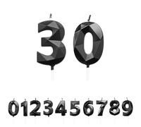 FUZVOL Birthday Cake Candles, Black Number 30 Candle