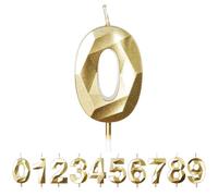 FUZVOL Birthday Cake Candles, Gold Number 0 Candle