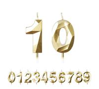 FUZVOL Birthday Cake Candles, Gold Number 10 Candle
