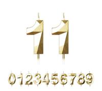 FUZVOL Birthday Cake Candles, Gold Number 11 Candle,Cake Topper Decorations