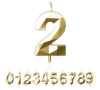 FUZVOL Birthday Cake Candles, Gold Number 2 Candle,Cake Topper Decorations