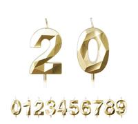 FUZVOL Birthday Cake Candles, Gold Number 20 Candle