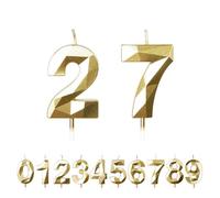 FUZVOL Birthday Cake Candles, Gold Number 27 Candle,Cake Topper Decorations