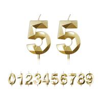 FUZVOL Birthday Cake Candles, Gold Number 55 Candle