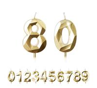 FUZVOL Birthday Cake Candles, Gold Number 80 Candle
