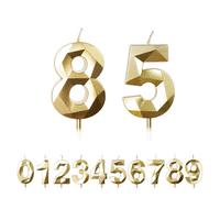 FUZVOL Birthday Cake Candles, Gold Number 85 Candle