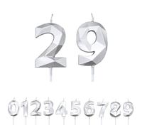 FUZVOL Birthday Cake Candles, Silver Number 29 Candle,Cake Topper Decorations