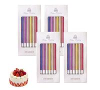 FUZVOL Colorful Birthday Cake Candles, Boxed Gifts 24 Colorful Flashing Candles for Party, Wedding, Anniversary Decoration