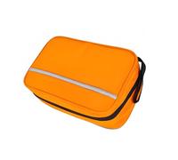 FUZVOL Compact and Foldable Travel wash Bag,Waterproof Hanging Toiletry Organiser with 4 Spacious Compartments,Ideal for Men & Women, Durable and Lightweight Fabric for Convenient Travel Use (Orange)