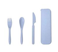 FUZVOL Cutlery Set Reusable Knife Fork Spoon Set with Case Portable Travel Utensils Eco-Friendly Flatware Set 3PCS Service for Outdoor Picnic Camping Blue