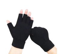 FUZVOL Fingerless Gloves,Black Winter Thermal Gloves,Soft Warm Knit Gloves Fingerless Gloves for Men and Women