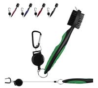 FUZVOL Golf Club Brush Groove Cleaner and Golf Groove Cleaning Brush with Retractable Clip(2 Ft), Ergonomic Design Golf Accessories and Golf Gifts for Men Green