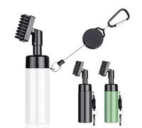 FUZVOL Golf Club Brush Groove Cleaner with Water Spray Bottle and Hook, Golf Groove Cleaning Brush for Golf Ball Club, Portable Brush Cover Golf Accessories Golf Gifts for Men Milk White