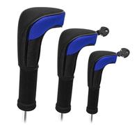 FUZVOL Golf Club Headcover Set Premium Quality,Golf Driver Head Cover 3pcs Universal Fit Covers For Wood Driver, Fairway, Hybrids-Blue