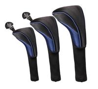FUZVOL Golf Club Headcover Set Premium Quality,Golf Driver Head Cover 3pcs Universal Fit Covers For Wood Driver, Fairway, Hybrids Blue