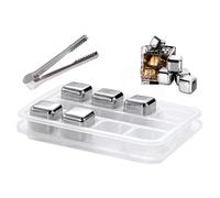 FUZVOL Ice Cubes 8PCS Reusable Stainless Steel Ice Cubes