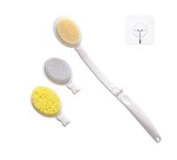 FUZVOL Long Handled Sponge Back Scrubber for Shower,Body Back Bath Brush,Exfoliating Body Scrubber Body Cream Applicator,Dry&Wet Brushing Body Brush