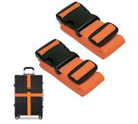 FUZVOL Luggage Straps for Suitcases Strap Suitcase Belts, 2 Pack Packing Belts Travel Accessories Adjustable Bag Strap, Orange
