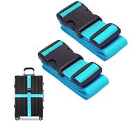FUZVOL Luggage Straps for Suitcases Strap Suitcase Belts, 2 Pack Packing Belts Travel Accessories Adjustable Bag Strap, Blue