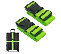 FUZVOL Luggage Straps for Suitcases Strap Suitcase Belts, 2 Pack Packing Belts Travel Accessories Adjustable Bag Strap, Green