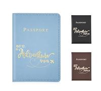FUZVOL Passport Holder PU Leather Passport Cards Cover for Documents, Passport Wallet for Credit Card, Business Cards, Money, Travel Wallet Women & Men Travel Boarding Accessories, Blue
