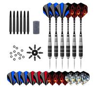 FUZVOL Professional Darts Set Steel Tip-Aluminum Stems Darts Flights with 22 Grams-6 Pack Gift Darts Set