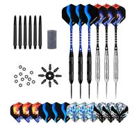 FUZVOL Professional Darts Set Steel Tip-Aluminum Stems Darts Flights with 23 Grams-6 Pack Gift Darts Set