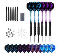 FUZVOL Professional Darts Set Steel Tip-Aluminum Stems Darts Flights with 24 Grams-6 Pack Gift Darts Set