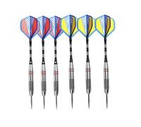 FUZVOL Professional Darts Set Steel Tip-Aluminum Stems Darts Flights with 24 Grams-6 Packs Red And Yellow