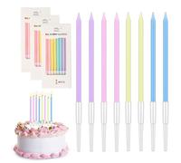 FUZVOL Rainbow Birthday Candles - 24 Pc Glitter Candles for Party, Wedding, Anniversary Decoration