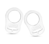 FUZVOL Transparent Silicone Baby Dummy Adapter,2 Pcs Pacifier Dummy Holder,Button Style Soother Clip for Boys Girls Newborn Essentials