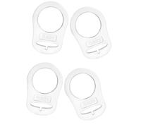 FUZVOL Transparent Silicone Baby Dummy Adapter,4 Pcs Pacifier Dummy Holder,Button Style Soother Clip for Boys Girls Newborn Essentials