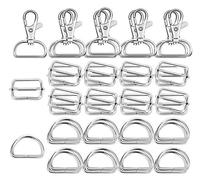 FUZYXIH 60 Rotating Metal Carabiner Hooks, Practical D Set, Handbag Sliding Buckles, Rotating Lobster Clasp Set for Keychain, Keychain Set