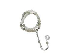 FUZYXIH Artificial Jade Glass Beads Bracelet 45 Pieces HUI Ethnic Cultural Designs 8mm Beads Wearable Daily Jewelry Cultural Tradition, m, As described