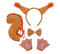 FUZYXIH Cartoon Squirrel Ear Shape Headband with Tail Set, Headband, Animes, Character Performances, Live Broadcast, Headwear, Animal Ear Headbands, Headband, Adult for Women, Colourful