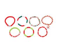 FUZYXIH Charm Christmas Bracelet, Elastic Bead Bracelet, Handmade Christmas Decoration, Suitable for Party and Seasonal Gifts, Festival Women, one size, As described