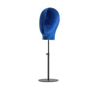 FUZYXIH Clip-on Stand with Extendable Metal Base, Velvet Mannequin Head Model, and Wigs Display Stand, Hairpiece Holder, Mannequin Head Stand, m, As described