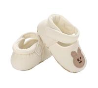 FUZYXIH & Comfortable Toddler Shoes with Bear Pattern, First Walking Shoes for Toddlers, Cotton First Walking Shoes, white B, Inner length 12CM
