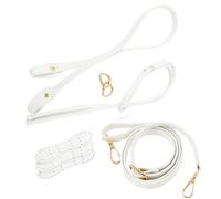 FUZYXIH Craft Straw Bucket Bag, Drawstring Shoulder Straps Set, Adjustable PU Leather Handbag, Rope Handle, Replacement Accessories, Adjustable Bag Straps, White, Medium