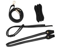 FUZYXIH Craft Straw Bucket Bag, Drawstring Shoulder Straps Set, Adjustable PU Leather Handbag, Rope Handle, Replacement Accessories, Adjustable Bag Straps, black, Medium