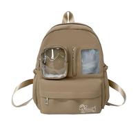 FUZYXIH Itabag Backpack with Insert, Pin Display, Backpack Collector Bag for Anime, Cosplay, Transparent Daypack, Travel Bags, Transparent Shoulder Bag, khaki, Medium