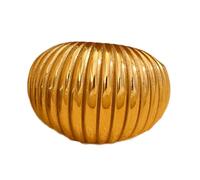 FUZYXIH Luxury Fat Bread Stripe Rings Refined Gold Plated or Silver Plated Rings Accessory Perfect for Stylish Women with Unique Styles